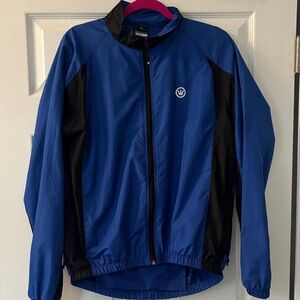 Rare Canari Blue and Black Cycling Windbreaker Jacket Large